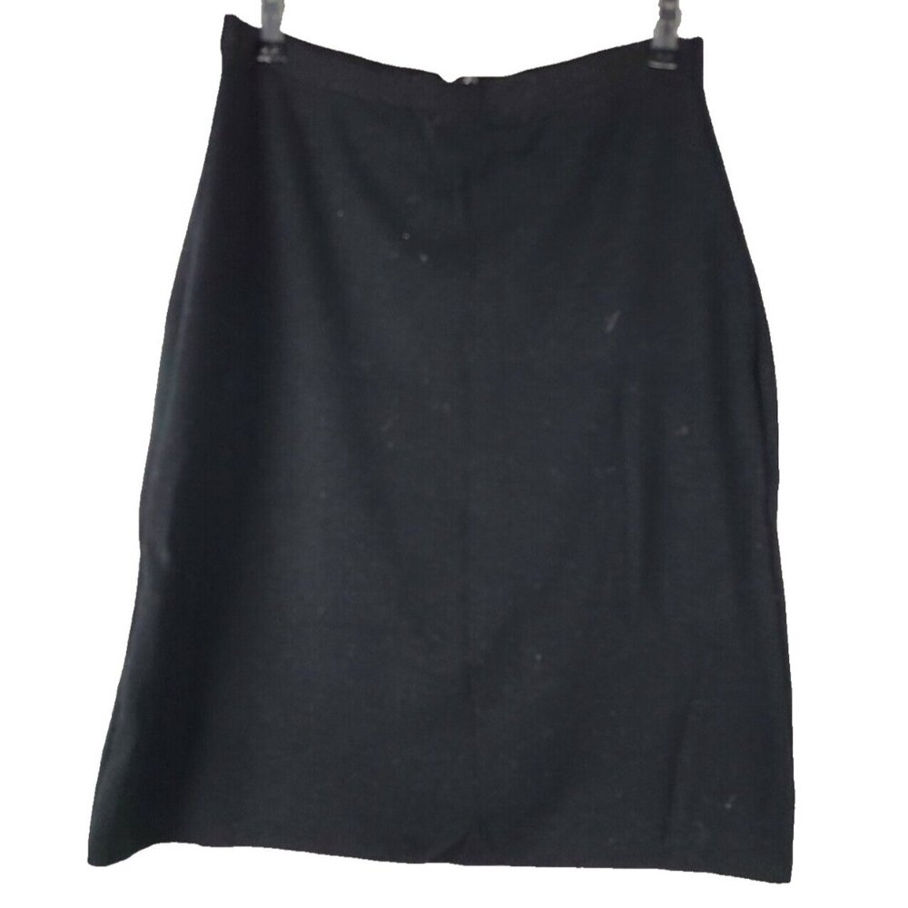 VTG Y2K Chiara Marconi Mini Skirt Womens Size Large Black Wool Straight Timeless